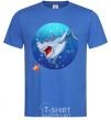 Men's T-Shirt A shark and a fish royal-blue фото