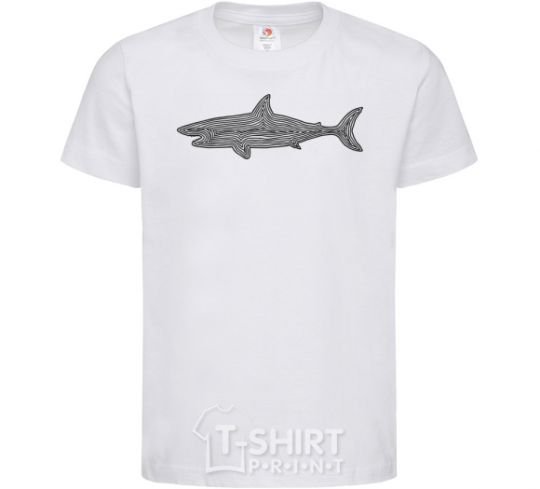 Детская футболка Shark shapes line Белый фото