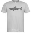 Men's T-Shirt Shark shapes line grey фото