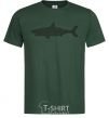 Men's T-Shirt Shark shapes line bottle-green фото