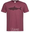 Men's T-Shirt Shark shapes line burgundy фото