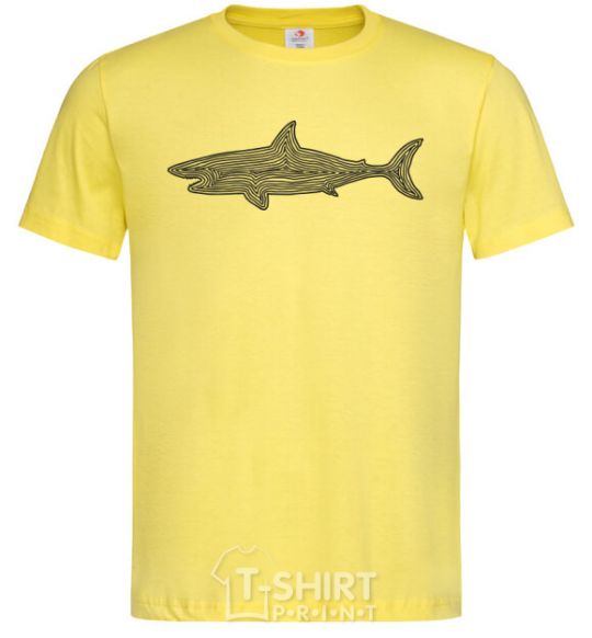 Men's T-Shirt Shark shapes line cornsilk фото