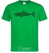 Men's T-Shirt Shark shapes line kelly-green фото