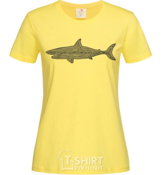 Женская футболка Shark shapes line Лимонный фото