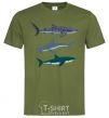 Men's T-Shirt Three sharks millennial-khaki фото