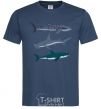 Men's T-Shirt Three sharks navy-blue фото