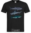 Men's T-Shirt Three sharks black фото