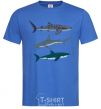 Men's T-Shirt Three sharks royal-blue фото