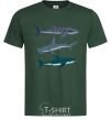 Men's T-Shirt Three sharks bottle-green фото