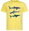 Men's T-Shirt Three sharks cornsilk фото