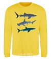 Sweatshirt Three sharks yellow фото