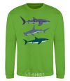 Sweatshirt Three sharks orchid-green фото