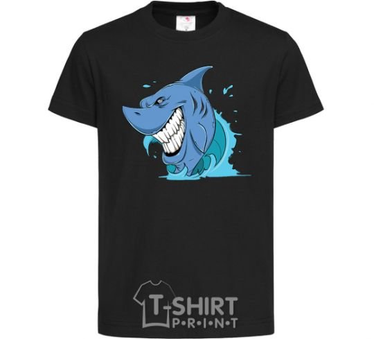 Kids T-shirt Shark Smile black фото
