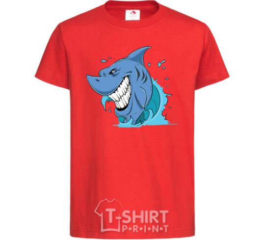 Kids T-shirt Shark Smile red фото