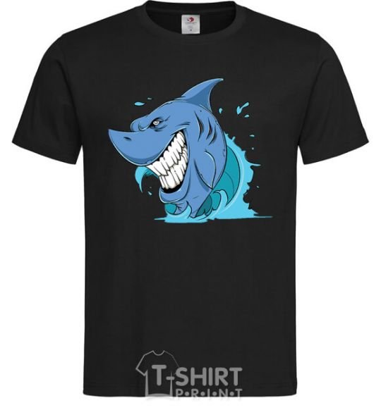 Men's T-Shirt Shark Smile black фото