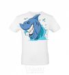 Men's T-Shirt Shark Smile White фото