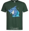 Men's T-Shirt Shark Smile bottle-green фото