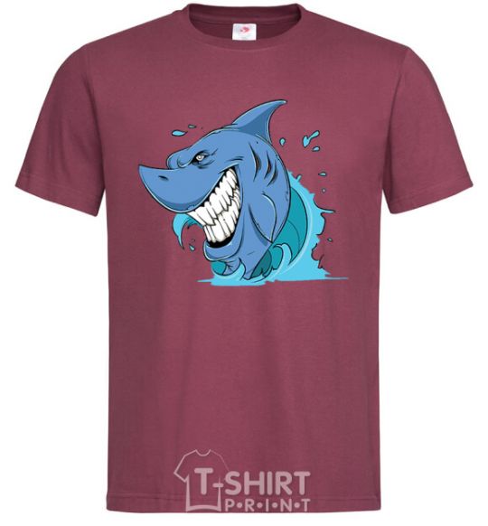 Men's T-Shirt Shark Smile burgundy фото