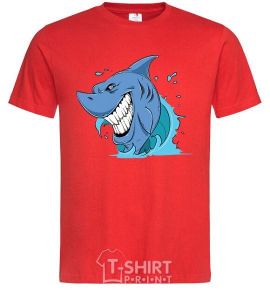 Men's T-Shirt Shark Smile red фото