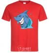 Men's T-Shirt Shark Smile red фото