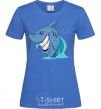 Женская футболка Улыбка акулы Ярко-синий фото