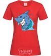 Женская футболка Улыбка акулы Красный фото
