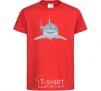 Kids T-shirt Blue-gray shark red фото