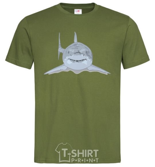 Men's T-Shirt Blue-gray shark millennial-khaki фото