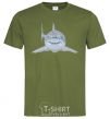 Men's T-Shirt Blue-gray shark millennial-khaki фото