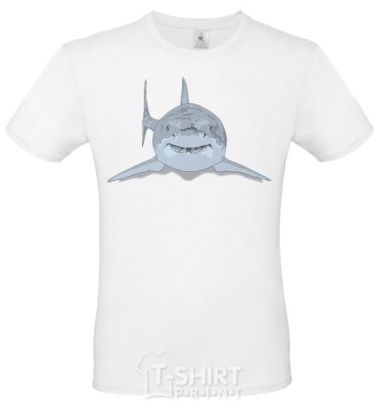 Men's T-Shirt Blue-gray shark White фото