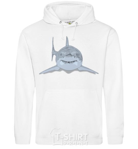 Men`s hoodie Blue-gray shark White фото