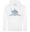 Men`s hoodie Blue-gray shark White фото