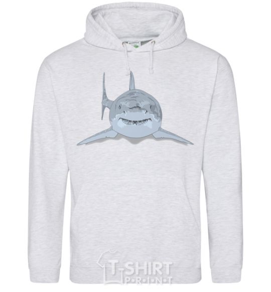 Men`s hoodie Blue-gray shark sport-grey фото