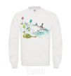 Sweatshirt A drawing of a shark White фото