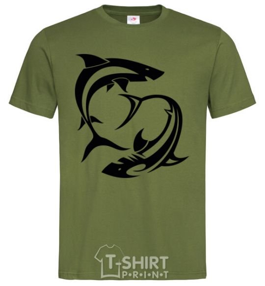Men's T-Shirt Two sharks millennial-khaki фото