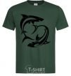 Men's T-Shirt Two sharks bottle-green фото