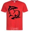 Men's T-Shirt Two sharks red фото