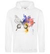 Men`s hoodie Butterfly paint White фото