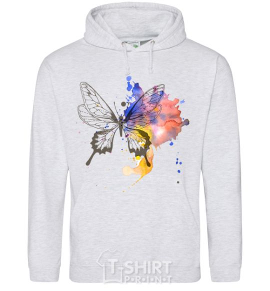 Men`s hoodie Butterfly paint sport-grey фото