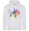 Men`s hoodie Butterfly paint sport-grey фото