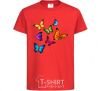 Kids T-shirt Multicolored Butterflies red фото