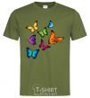 Men's T-Shirt Multicolored Butterflies millennial-khaki фото