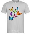 Men's T-Shirt Multicolored Butterflies grey фото