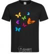 Men's T-Shirt Multicolored Butterflies black фото