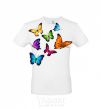 Men's T-Shirt Multicolored Butterflies White фото