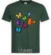 Men's T-Shirt Multicolored Butterflies bottle-green фото