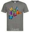 Men's T-Shirt Multicolored Butterflies dark-grey фото