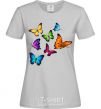 Women's T-shirt Multicolored Butterflies grey фото