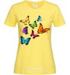 Women's T-shirt Multicolored Butterflies cornsilk фото