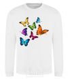 Sweatshirt Multicolored Butterflies White фото